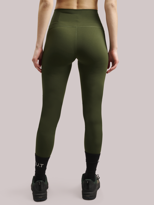 HALO WOMENS HIGHRISE TIGHTS, FOREST NIGHT, model