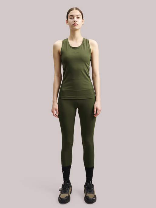 HALO WOMENS HIGHRISE TIGHTS, FOREST NIGHT, model