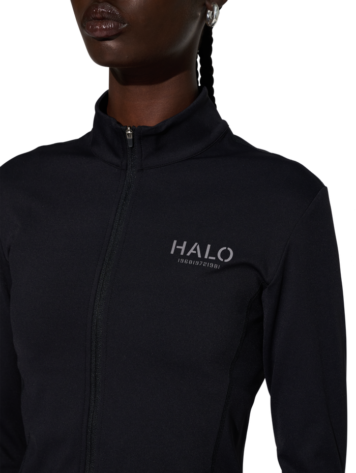 HALO WOMENS TRAINING ZIP SHIRT, BLACK, model