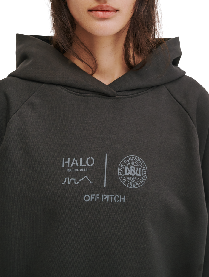 HALO DBU GRAPHIC HOODIE, RAVEN, model