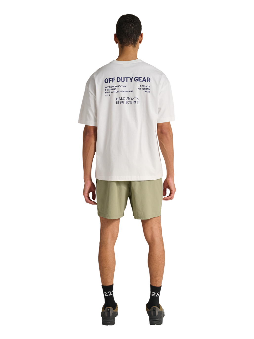 HALO SHORTS, ELM, model