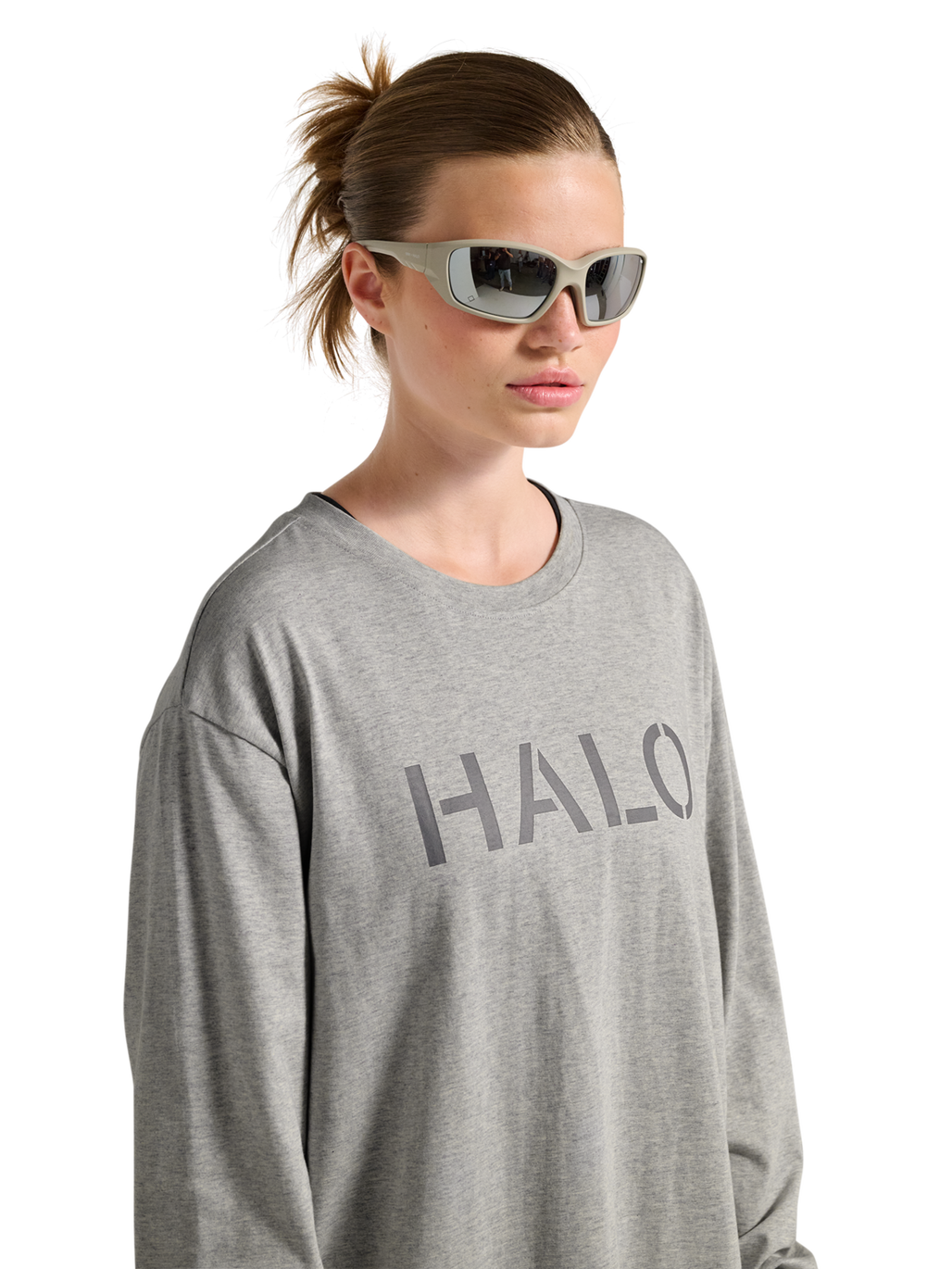 HALO UNIFORM LS, LIGHT GREY MELANGE, model