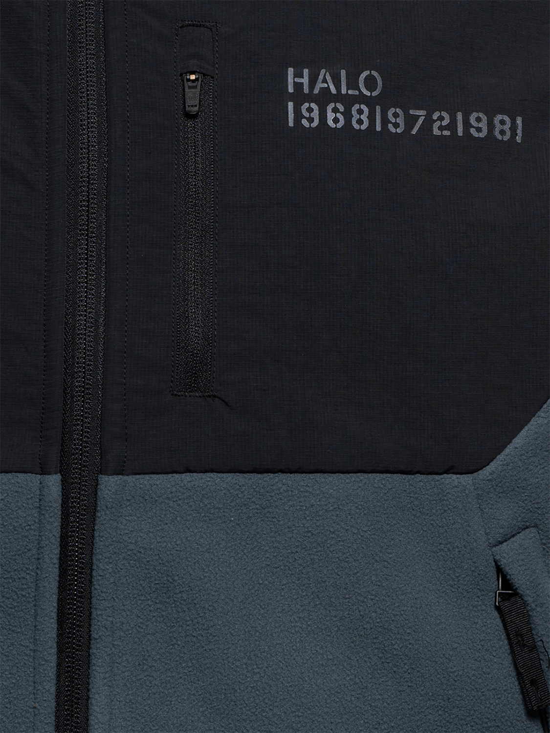 HALO BLOCKED FLEECE VEST, DARK SLATE, packshot