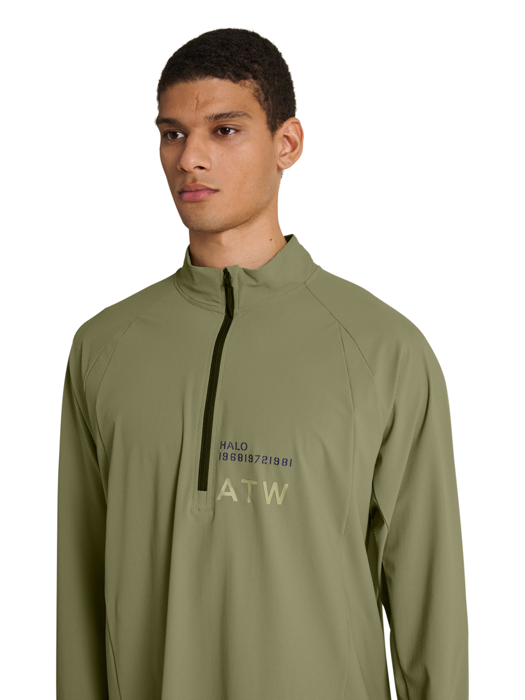 HALO AIR HALF ZIP SHIRT, MERMAID, model