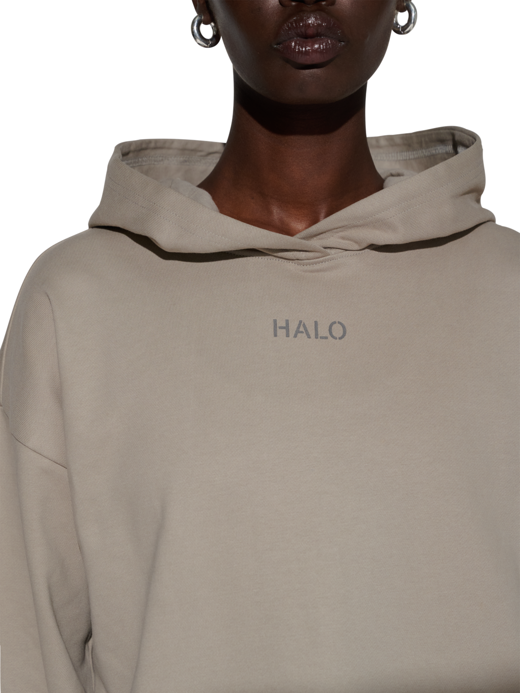 HALO GRAPHIC HOODIE, MOURNING DOVE, model