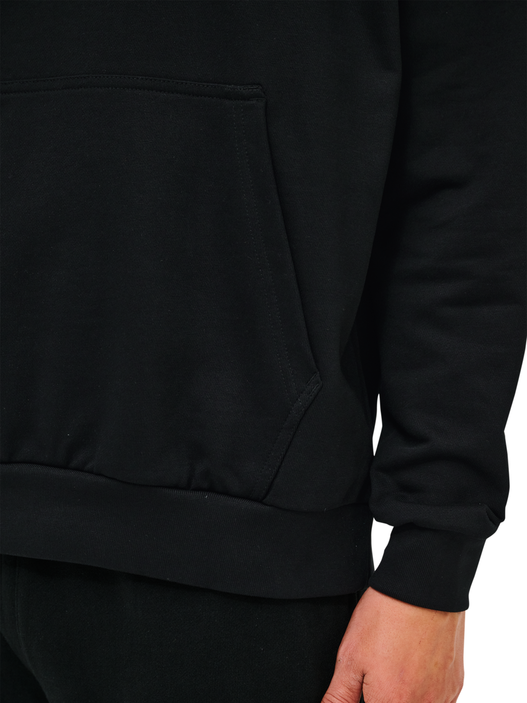 HALO ESSENTIAL HOODIE, BLACK, model