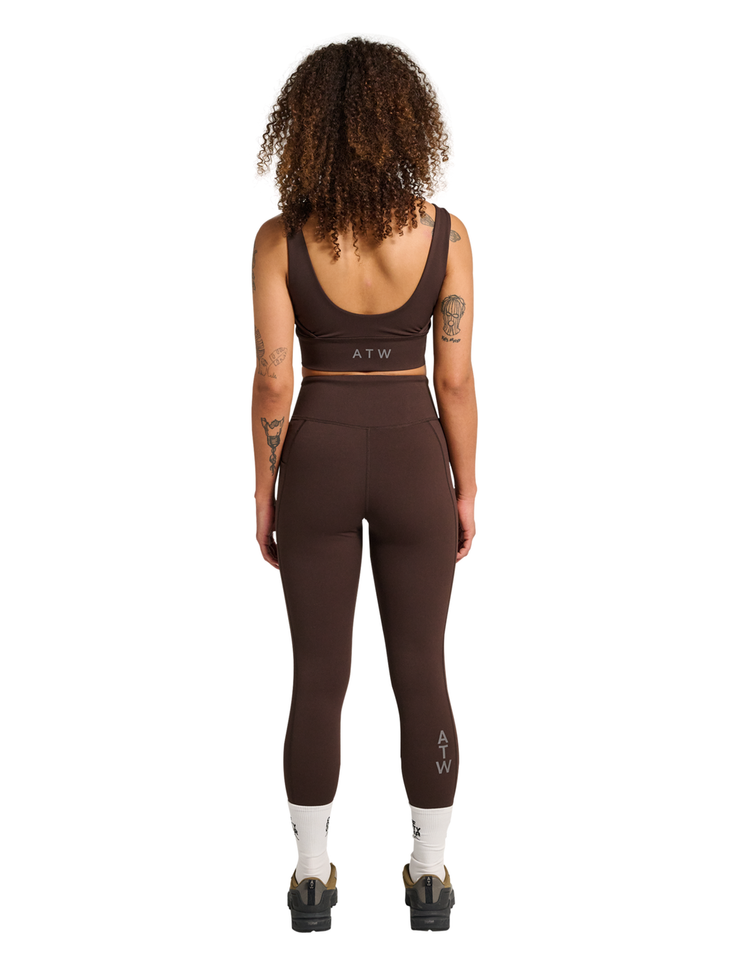 HALO WOMEN TRAINING TIGHTS, CHOCOLATE TORTE, model