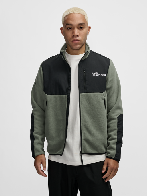 HALO HALO BLOCKED ZIP FLEECE AGAVE GREEN newlinehalo