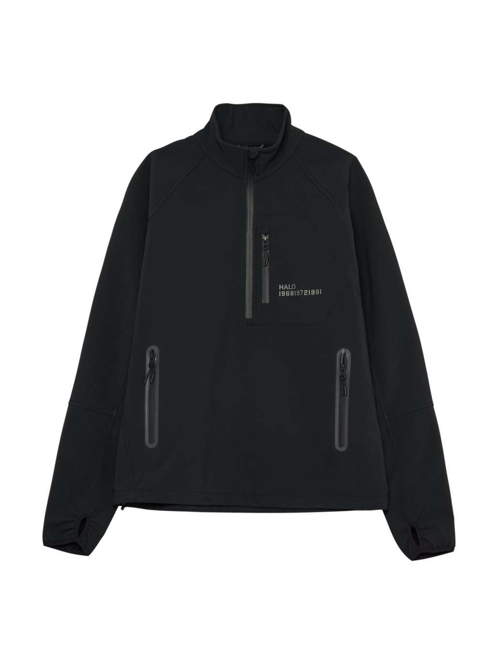 HALO ELITE SOFTSHELL HALF ZIP, BLACK, packshot
