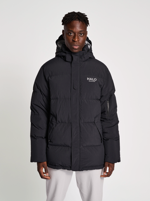 HALO S DOWN PUFFER, BLACK, model