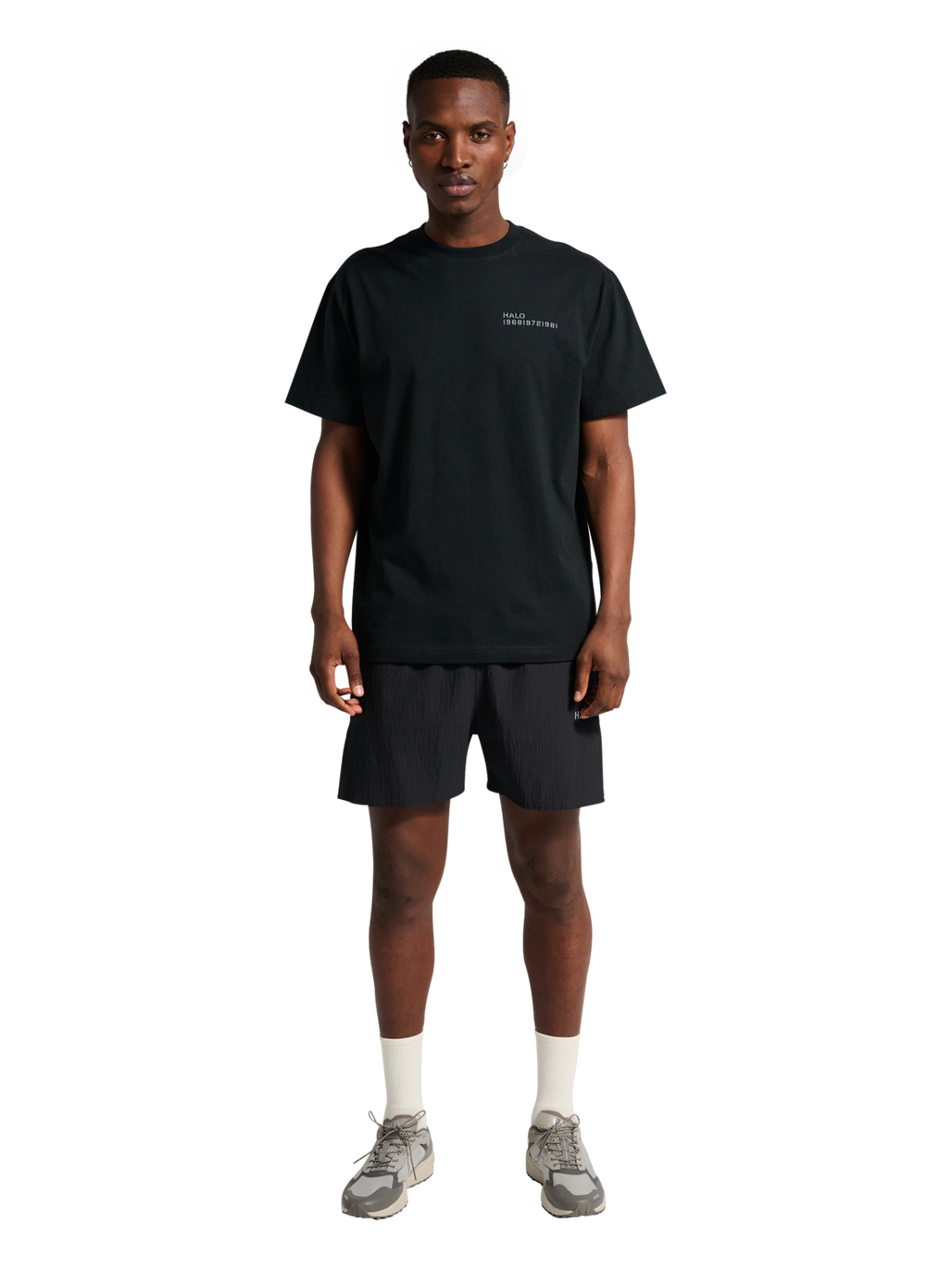 HALO WAFFLE TECH SHORTS, BLACK, model