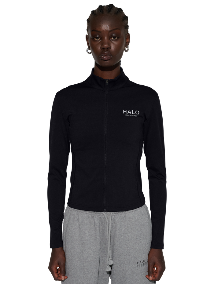 HALO WOMENS TRAINING ZIP SHIRT, BLACK, model