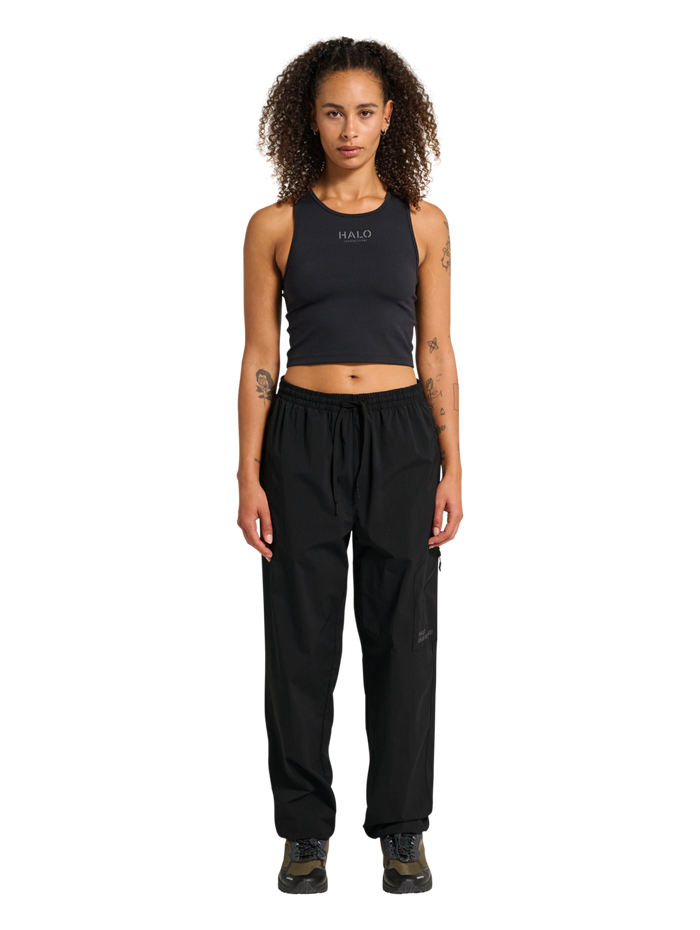 HALO STEEL RELAXED PANTS, BLACK, model