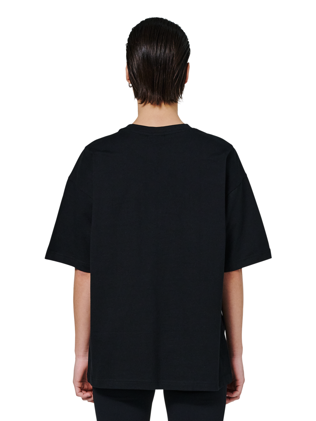 HALO GRAPHIC BOXY T-SHIRT, BLACK, model