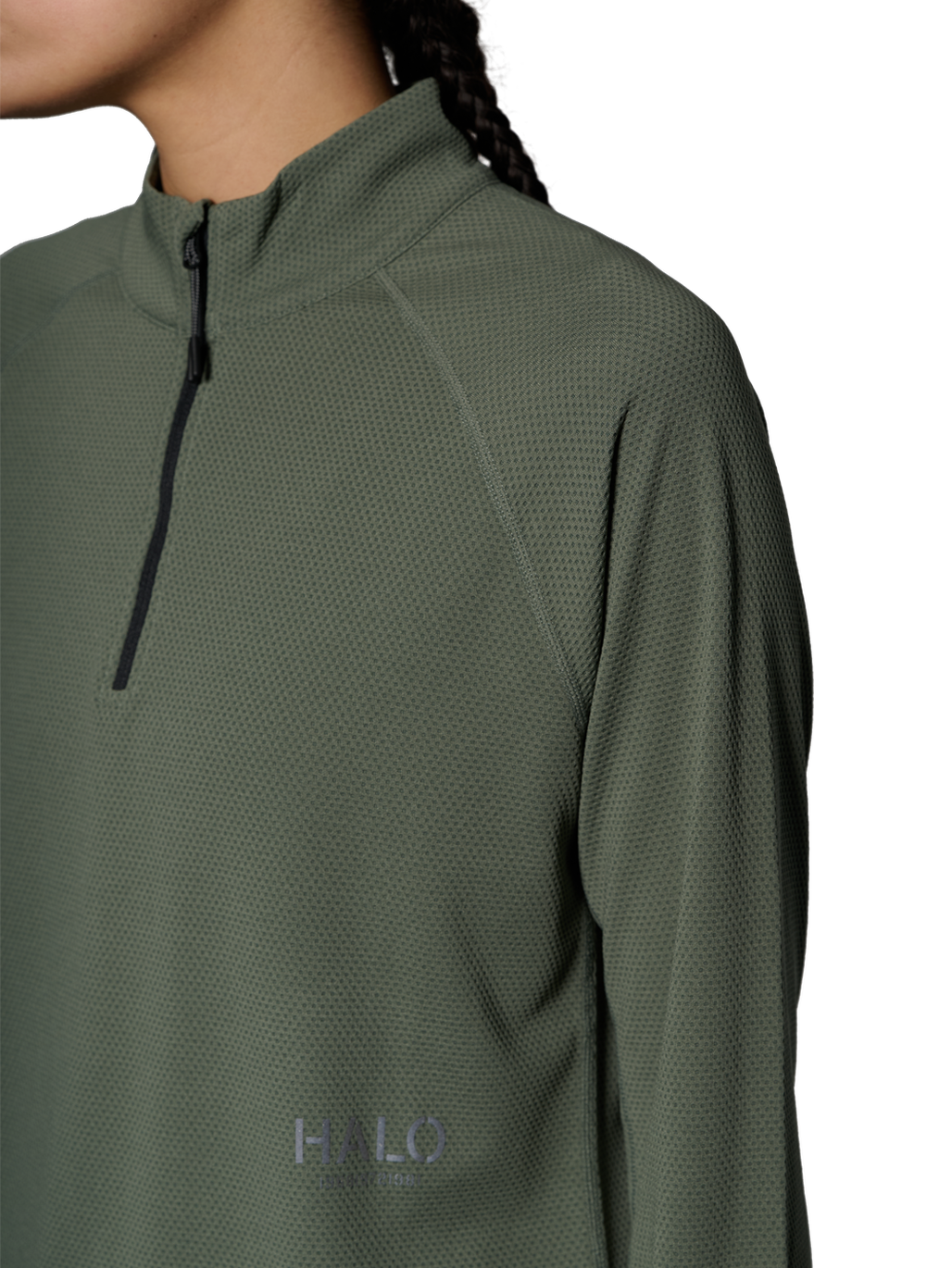 HALO SORONA HALF ZIP, AGAVE GREEN, model
