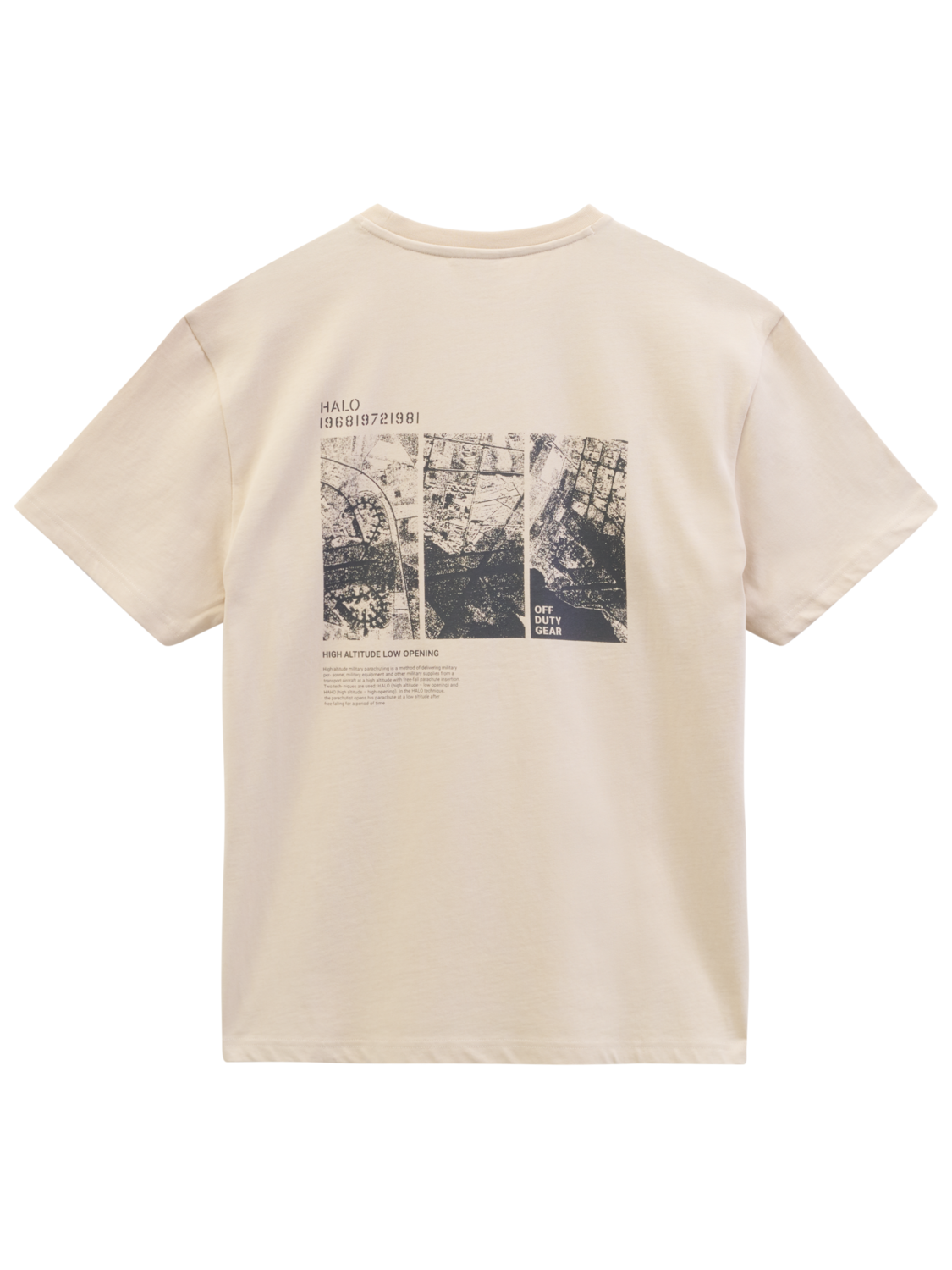 HALO MAP T-SHIRT, OYSTER GRAY, packshot