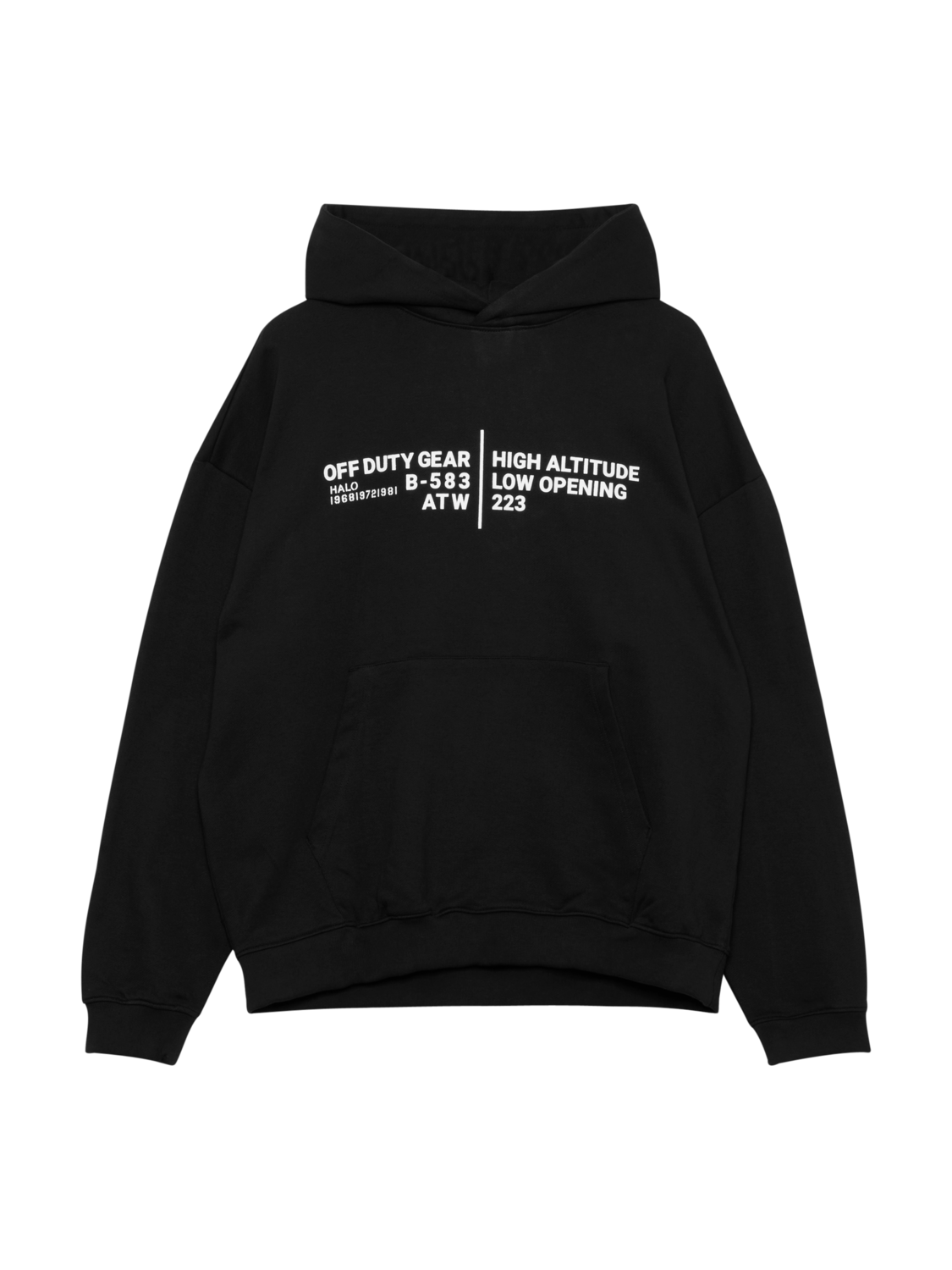 HALO GRAPHIC BOXY HOODIE, BLACK, packshot