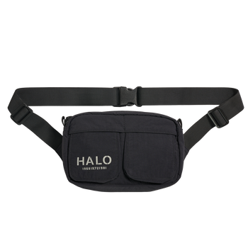 HALO NYLON WAIST BAG, BLACK, packshot