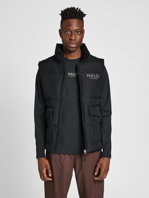 HALO DOWN VEST, BLACK, model