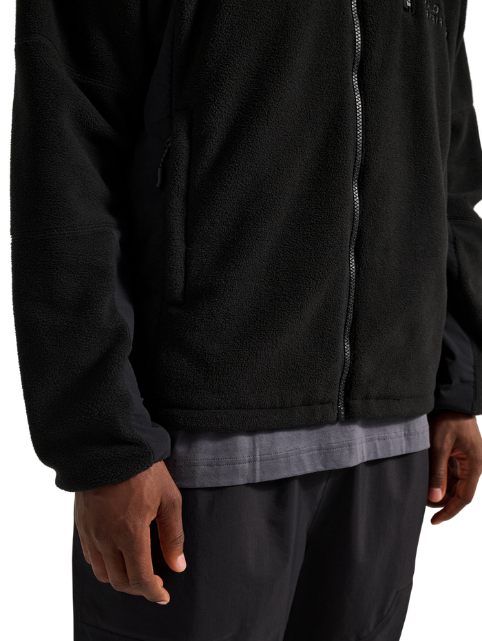 HALO WINDPROOF TEDDYFLEECE JACKET, BLACK, model
