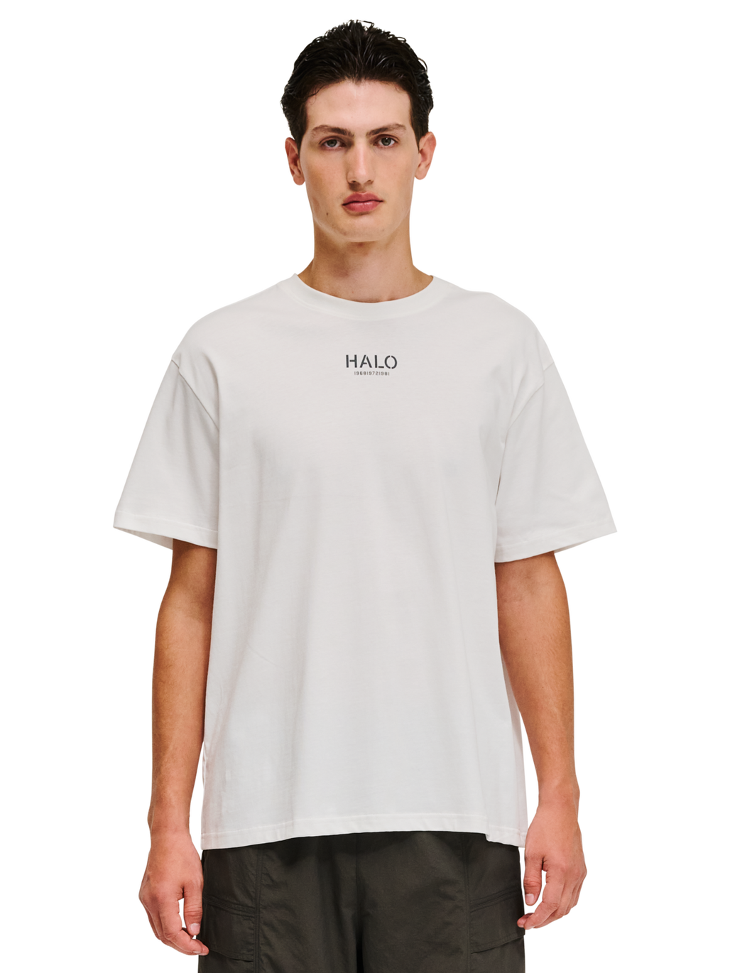 HALO GRAPHIC T-SHIRT 02, MARSHMALLOW, model