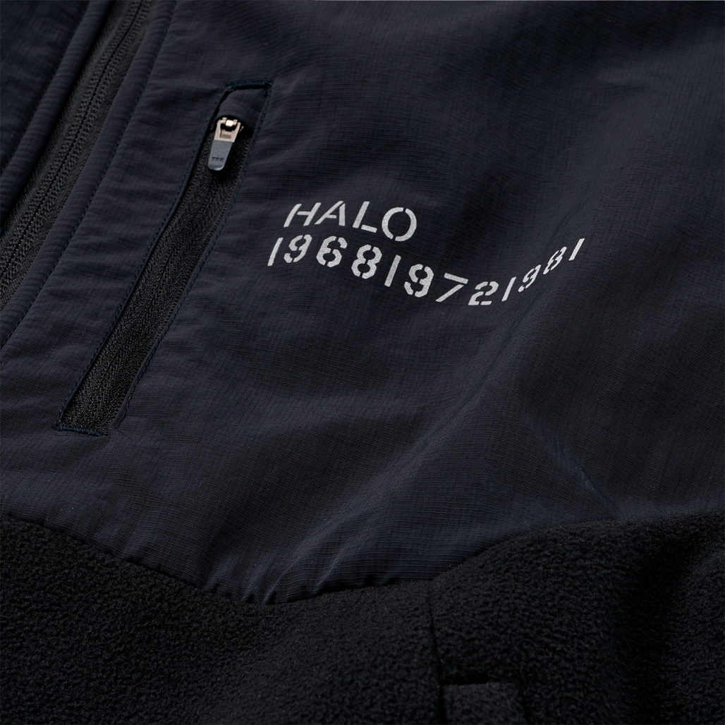 HALO BLOCKED ZIP FLEECE, BLACK, packshot