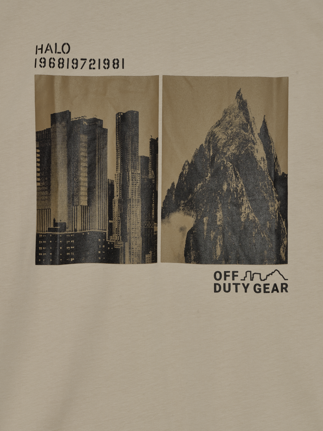HALO GRAPHIC T-SHIRT, OYSTER GRAY/ASPHALT, packshot