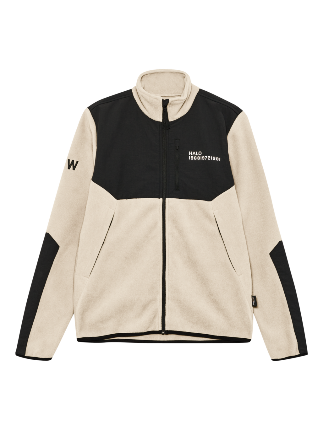 HALO BLOCKED ZIP FLEECE, OYSTER GRAY, packshot