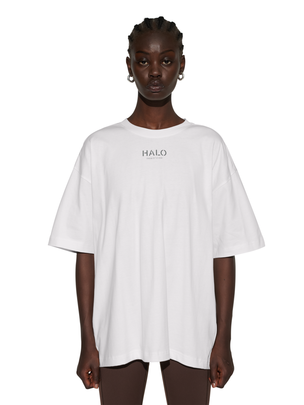 HALO GRAPHIC T-SHIRT BOXY 01, MARSHMALLOW, model