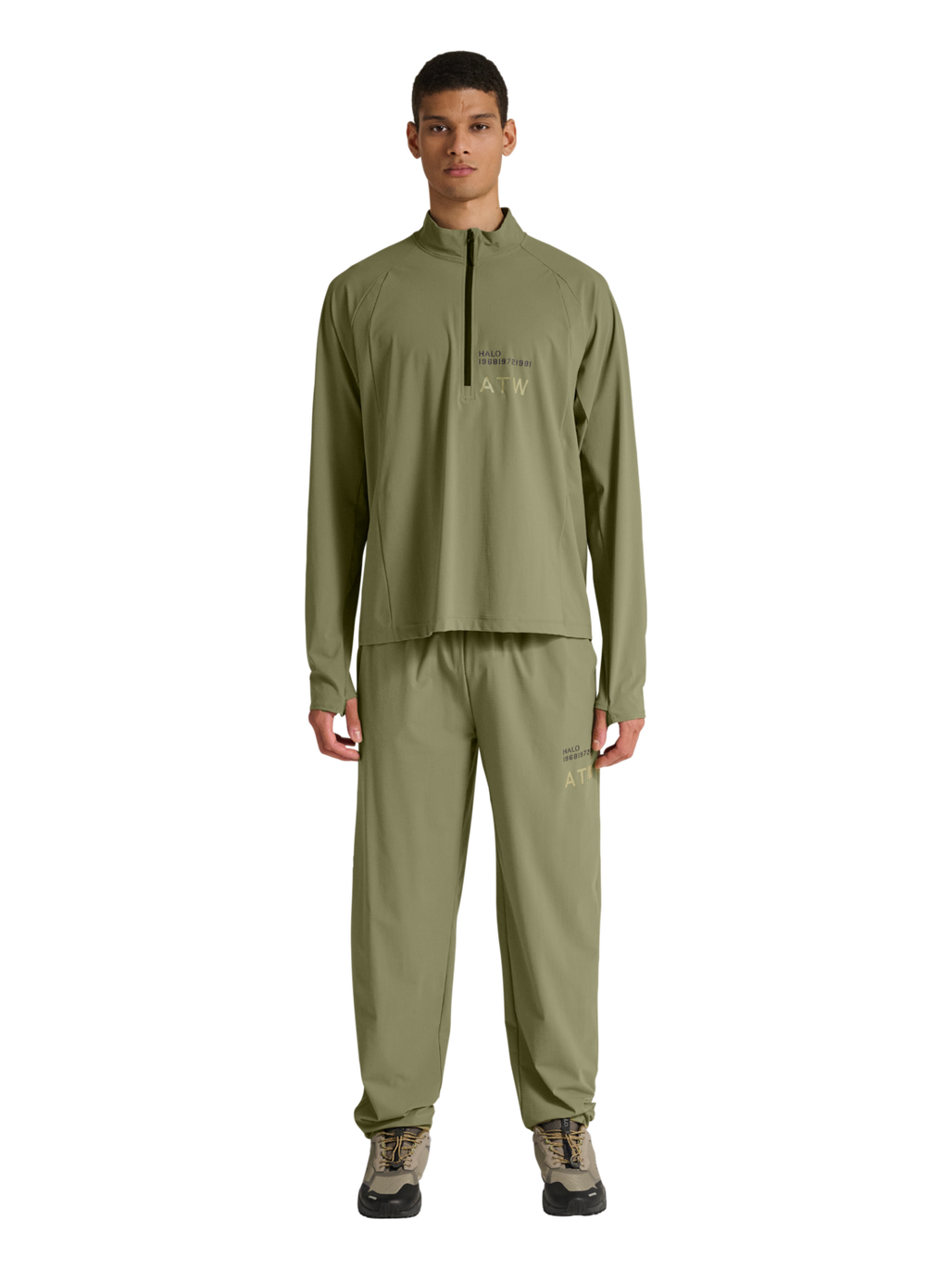 HALO AIR HALF ZIP SHIRT, MERMAID, model