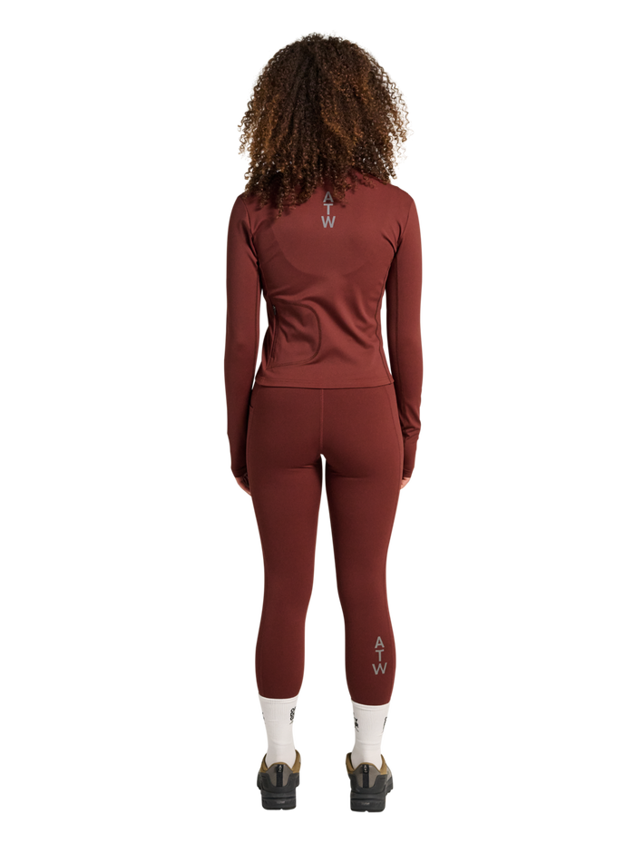 HALO WOMEN FULL ZIP 2.0, BITTER CHOCOLATE, model