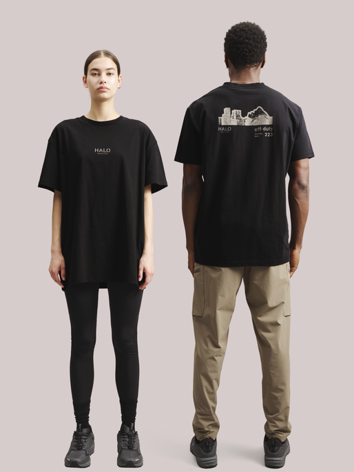 HALO OFF DUTY T-SHIRT, BLACK, model