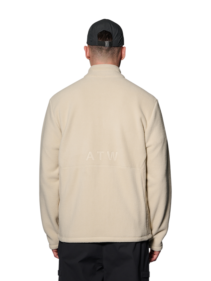 HALO ATW TEDDY FLEECE JACKET, OYSTER GRAY, model
