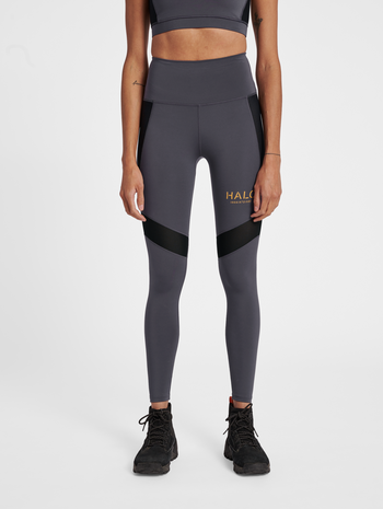 HALO WOMENS TRAINING TIGHTS, BLACKENED PEARL, model
