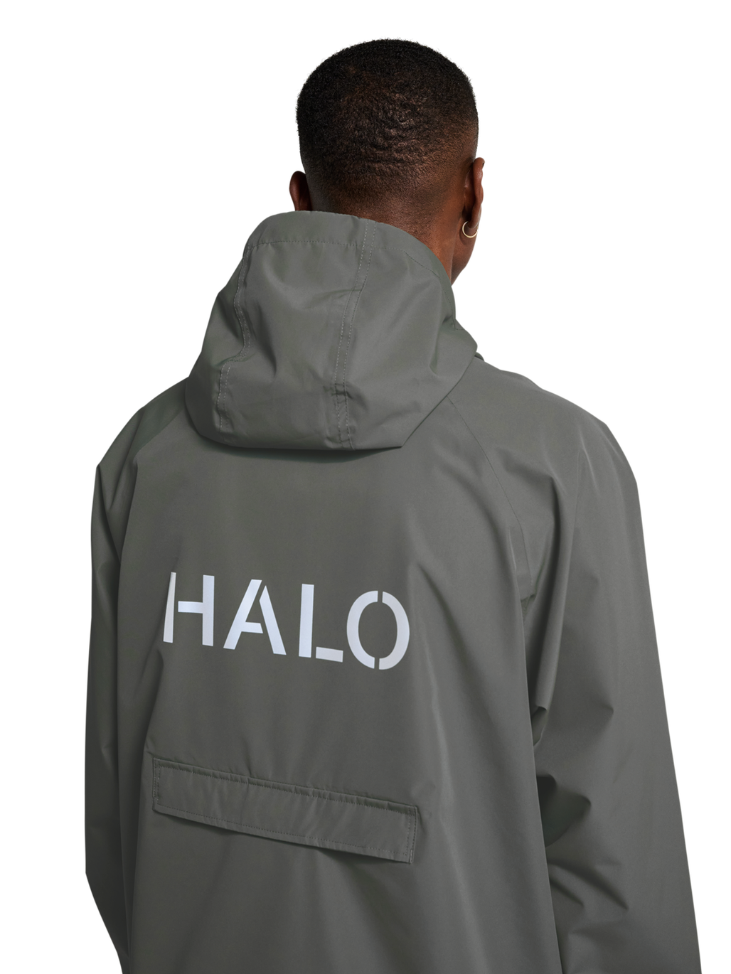 HALO RAIN JACKET, GUNMETAL, model