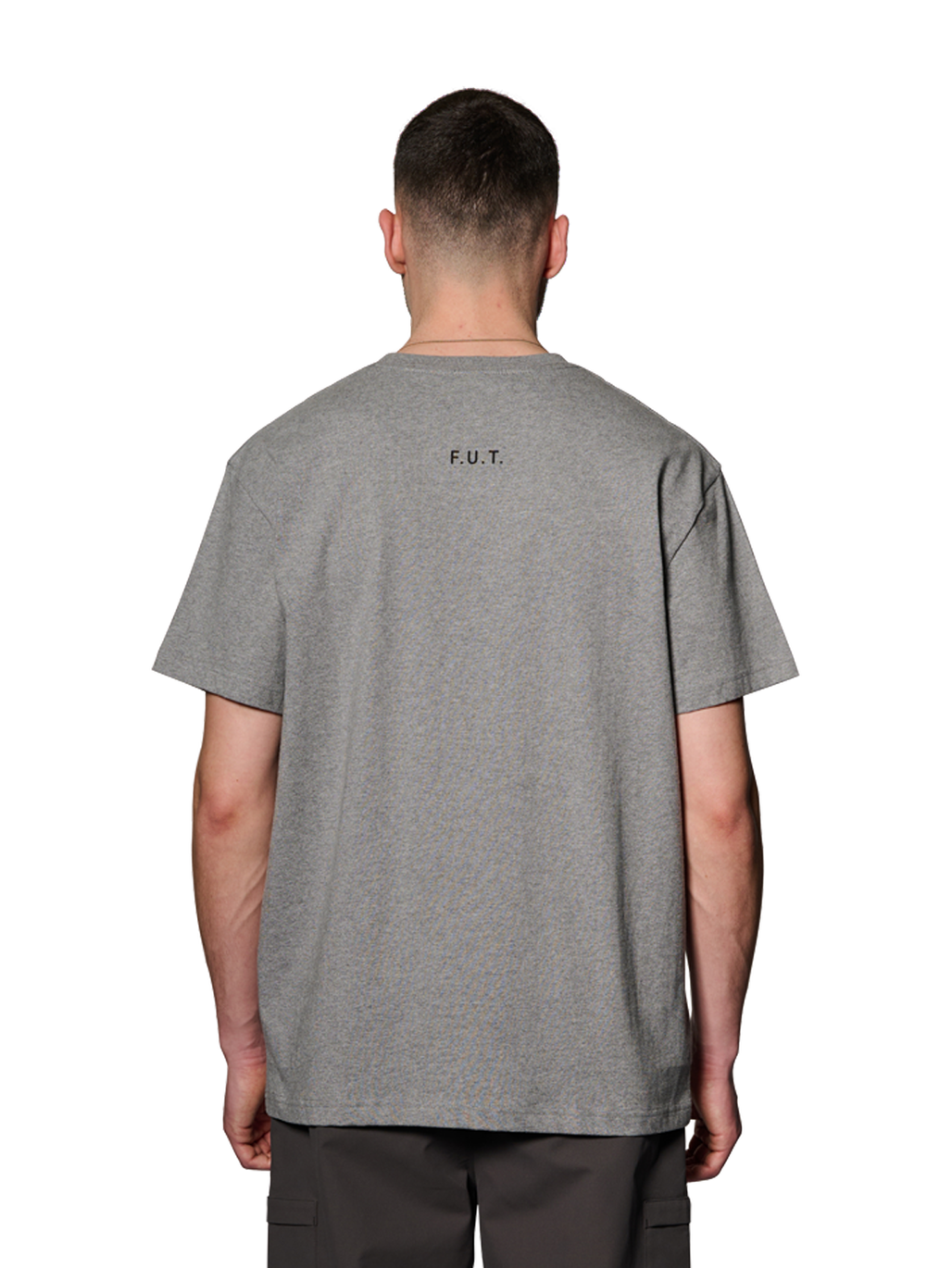 HALO ESSENTIAL T-SHIRT, GREY MELANGE, model