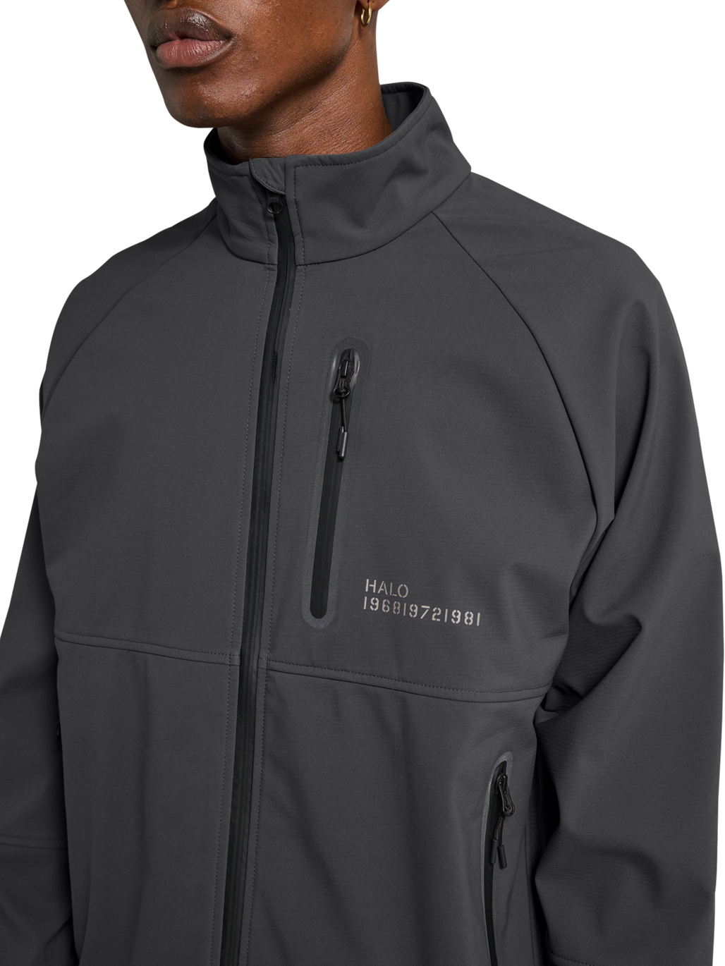 HALO ELITE SOFTSHELL JACKET, ASPHALT, model