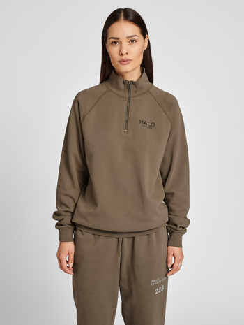 HALO COTTON HALFZIP, MAJOR BROWN, model