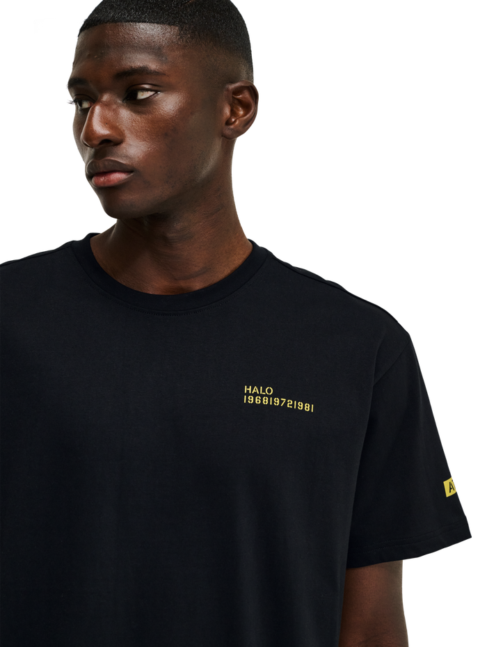 HALO GRAPHIC T-SHIRT, BLACK/WARM OLIVE, model