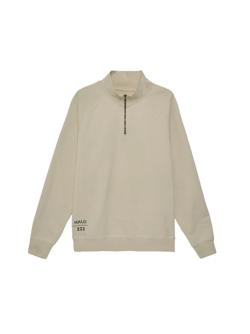HALO HEAVY GRAPHIC HALFZIP, OYSTER GRAY, packshot