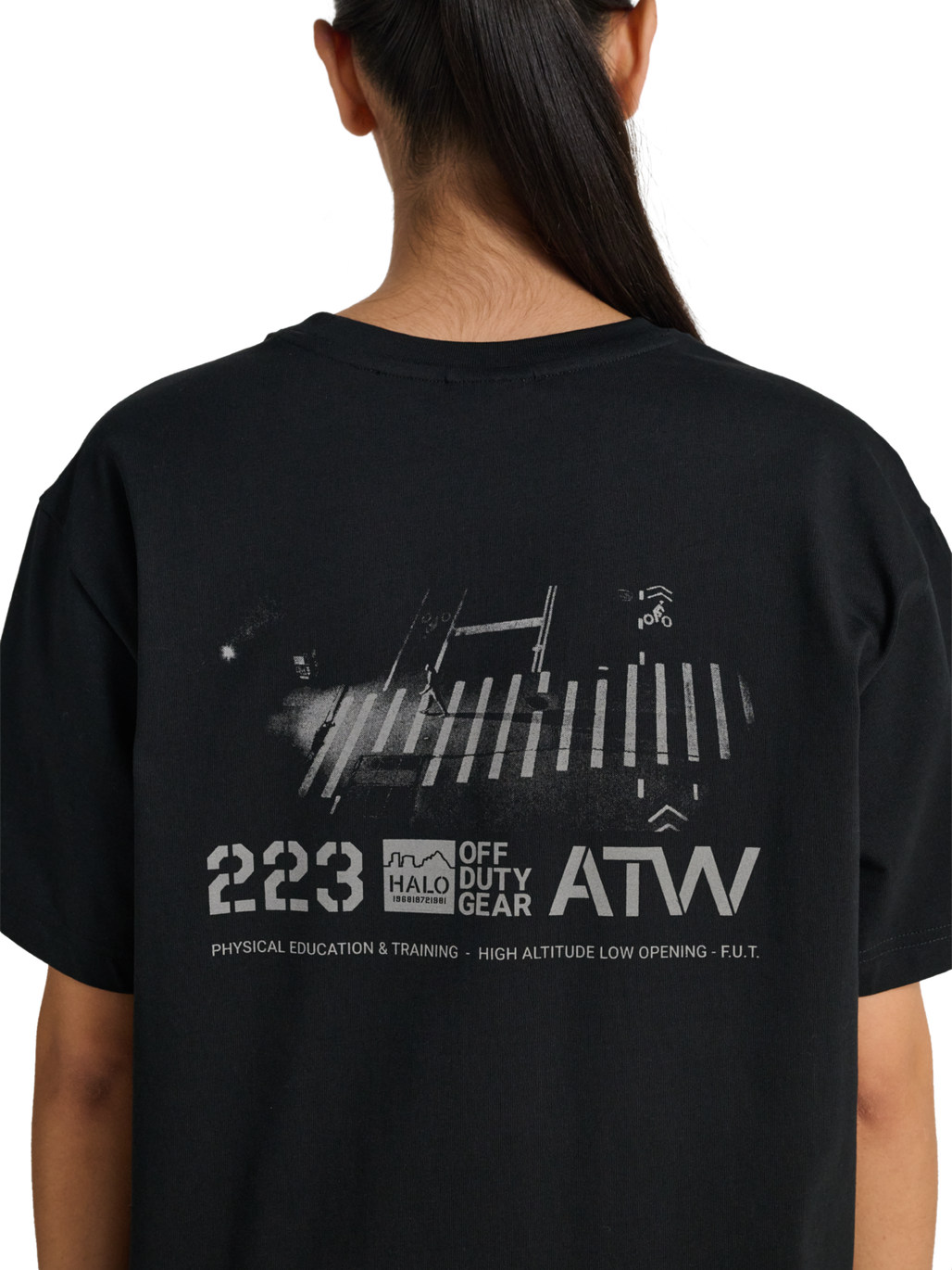 HALO GRAPHIC T-SHIRT, BLACK/GUNMETAL, model