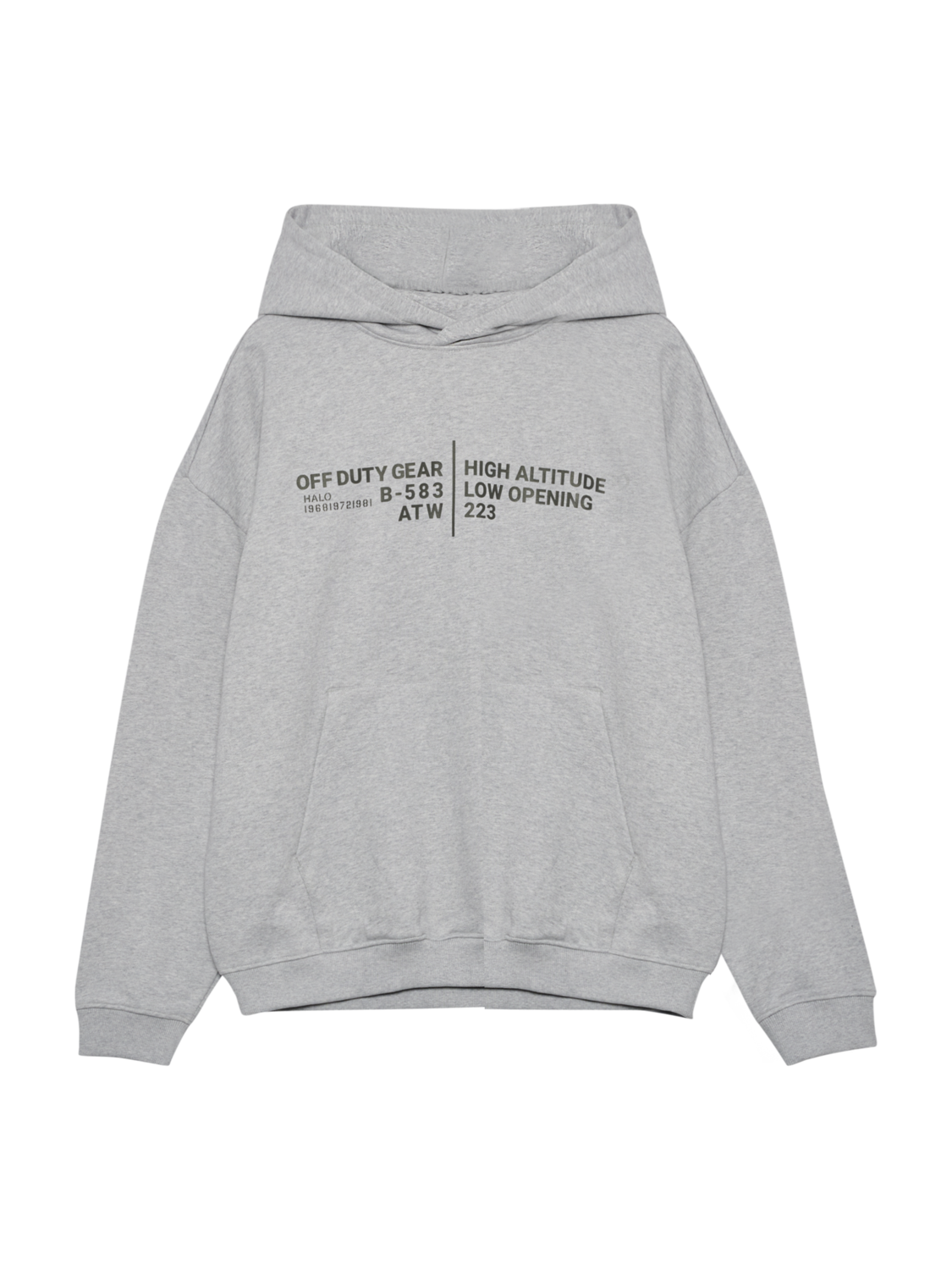 HALO GRAPHIC BOXY HOODIE, LIGHT GREY MELANGE, packshot