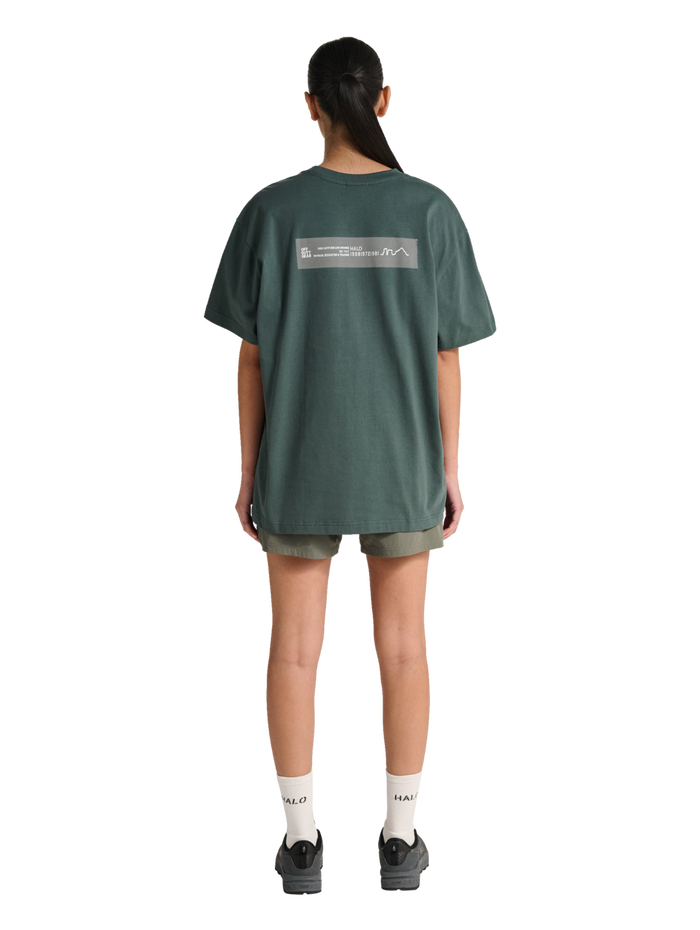 HALO GRAPHIC T-SHIRT, GARDEN TOPIARY/SILVER, model