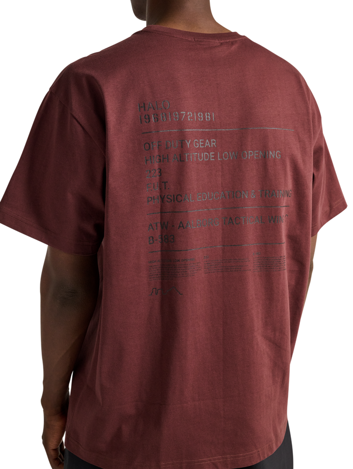HALO GRAPHIC T-SHIRT, BITTER CHOCOLATE, model