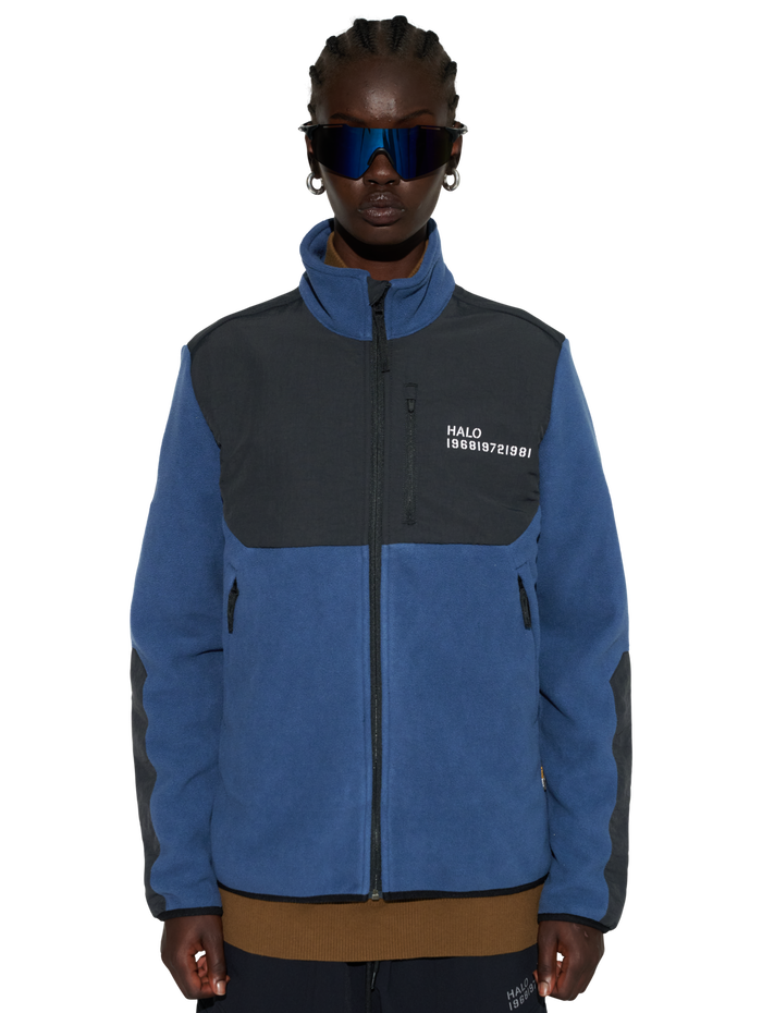 HALO BLOCKED ZIP FLEECE, SARGASSO SEA, model