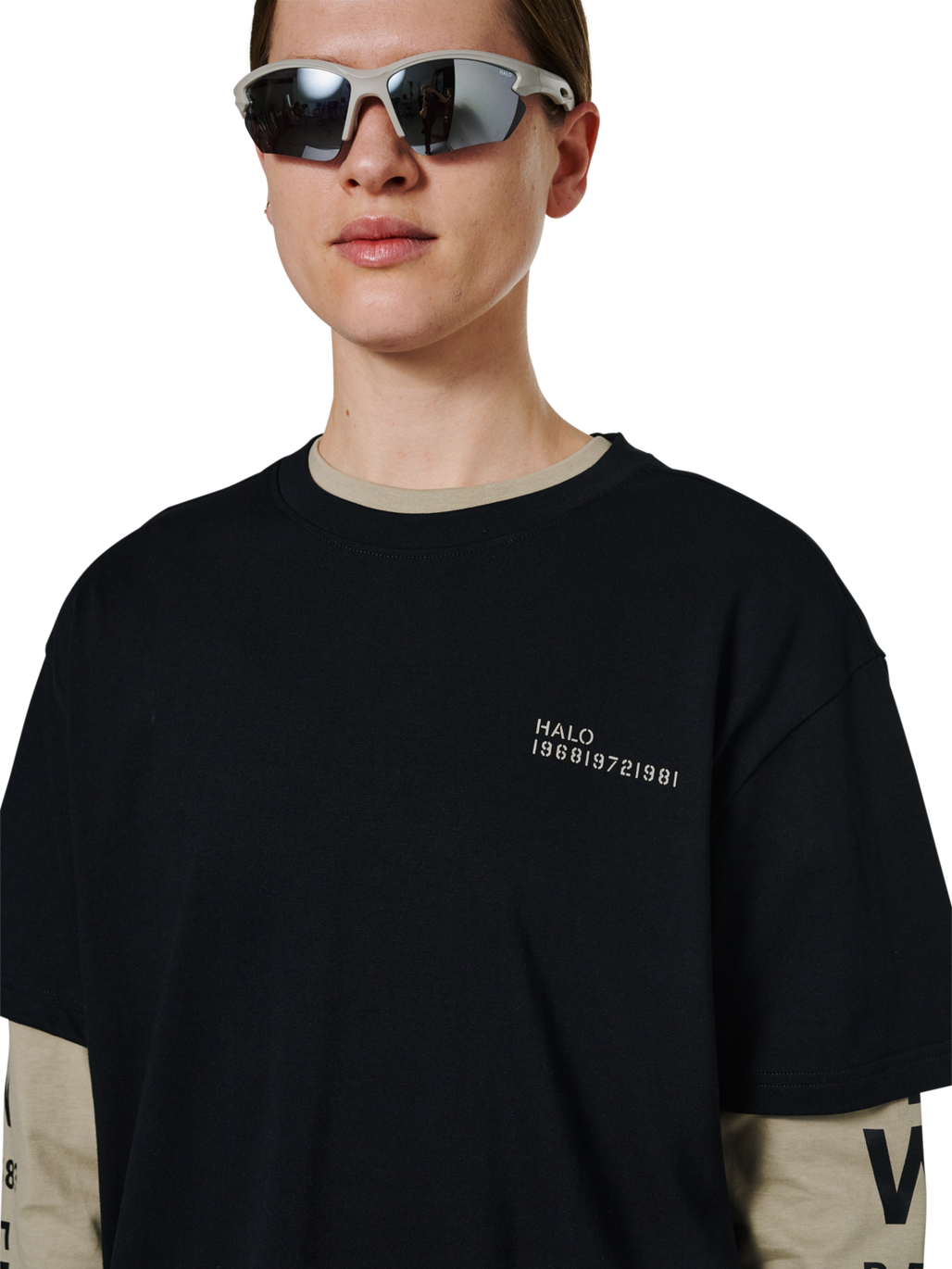 HALO GRAPHIC T-SHIRT, BLACK/SENECA ROCK/SR, model