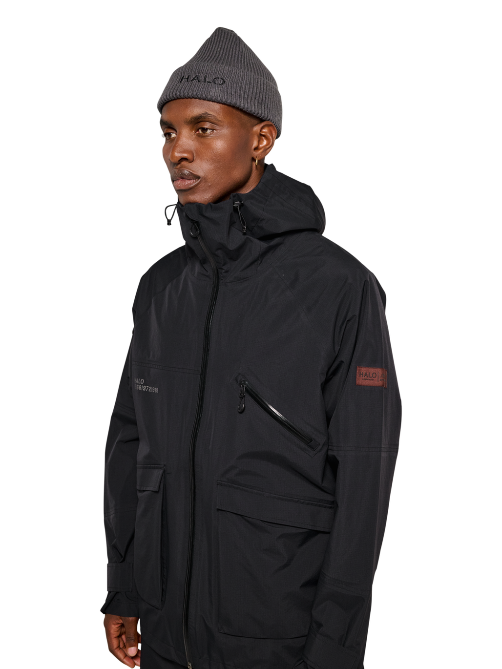 HALO GHOST SHELL JACKET, BLACK, model