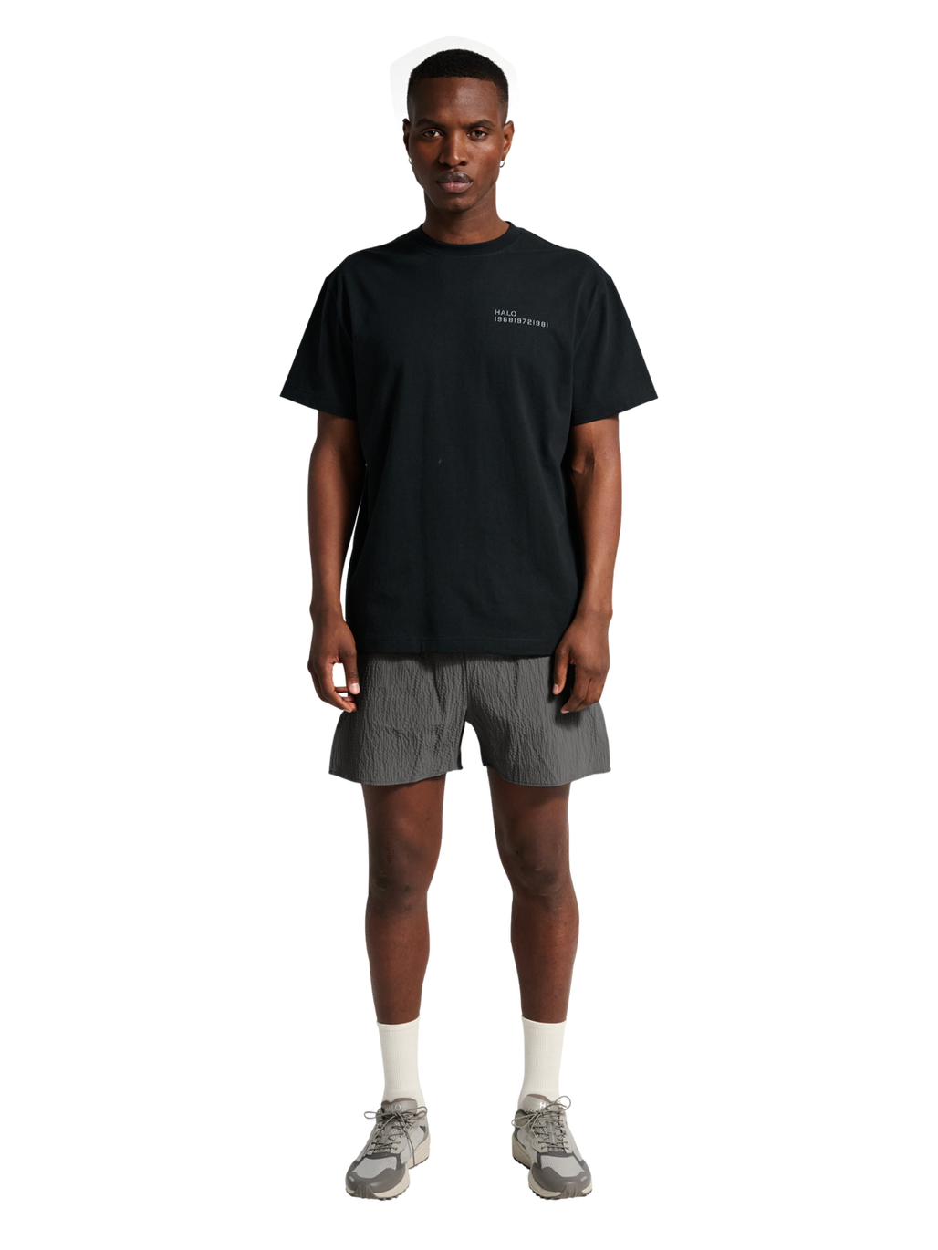 HALO WAFFLE TECH SHORTS, GUNMETAL, model