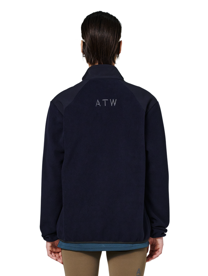 HALO PANELED FLEECE JACKET, DEEP WELL, model