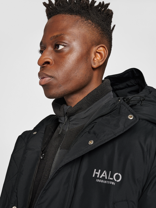 HALO DOWN COAT, BLACK, model